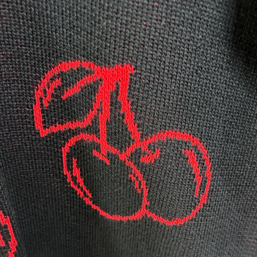 WESC,Size XL,Black Sweater with Red Cherry Pattern - Picture 7 of 17